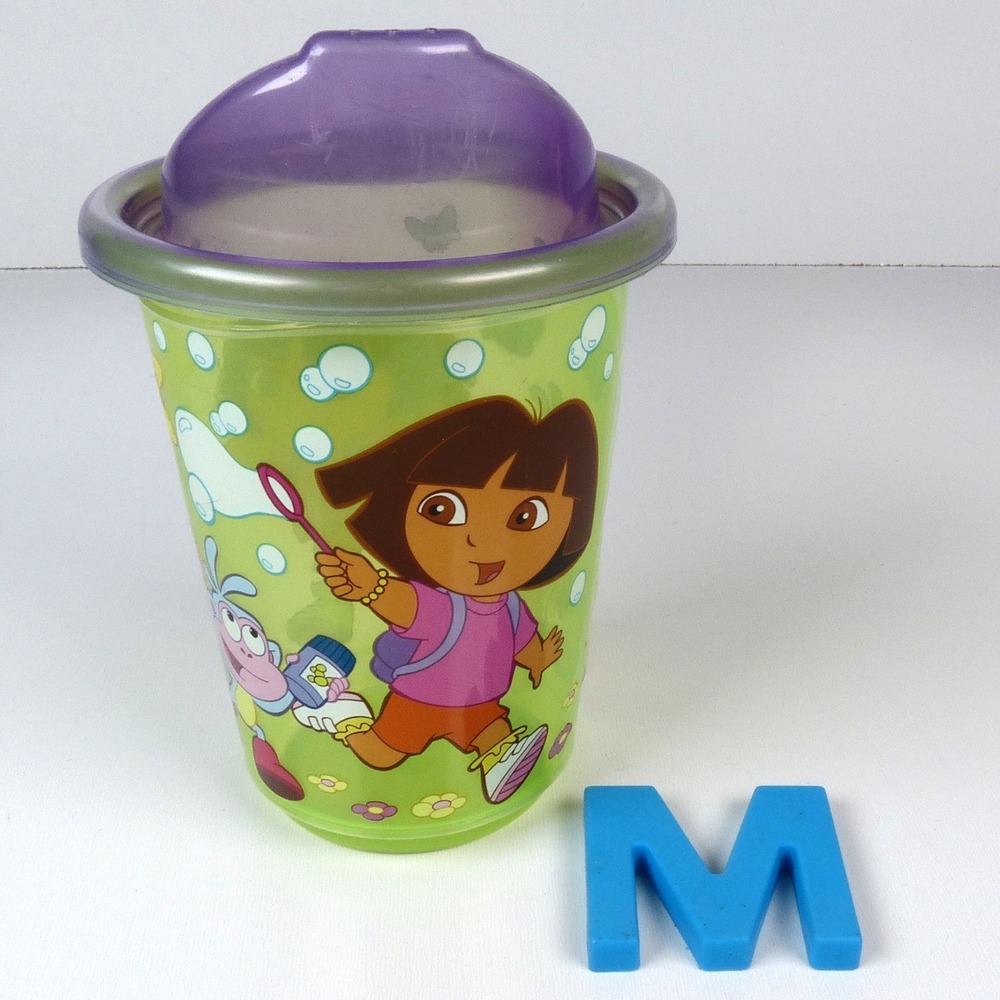 Vintage 2006 Dora the Explorer & Boots 10oz Sippy Cup Lid Munchkin Nickelodeon M